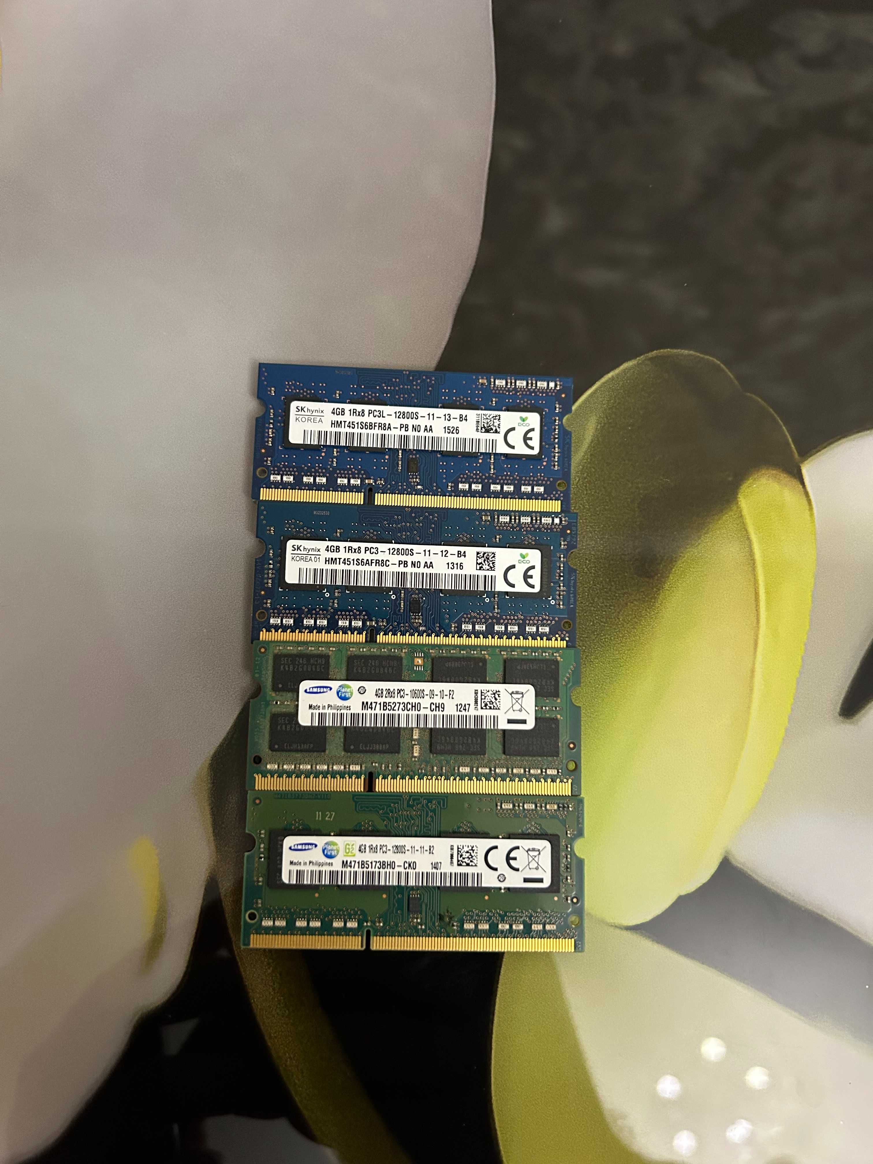 Память SoDIMM Samsung Hynix DDR3/DDR3L по 4Гб для ноутов