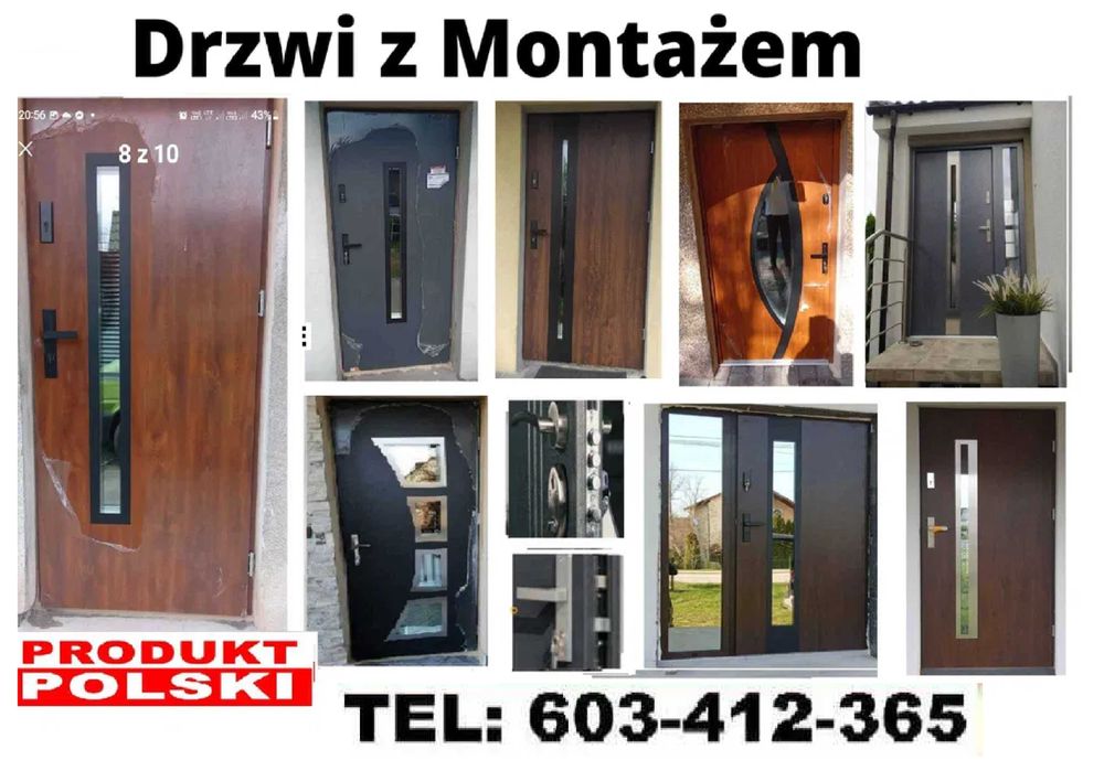 Drzwi ZEWNĘTRZNE antywłamaniowe, WEJŚCIOWE z MONTAZEM gratis