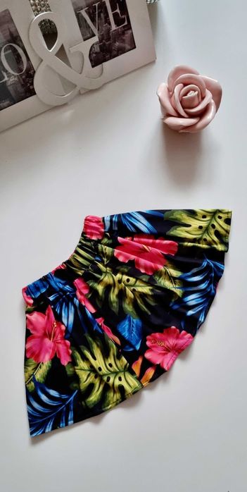 Dziecięca spódniczka w KWIATY na Gumce 74/80 9-12 miesięcy NOWA