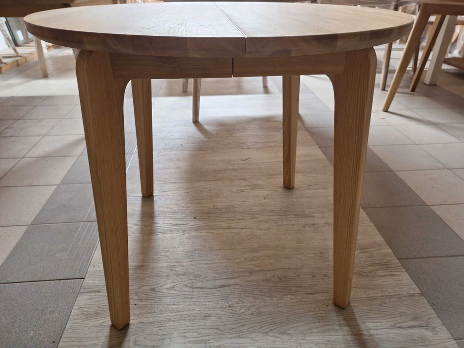 Stół dębowy rozkładany fi 90 (na magazynie)