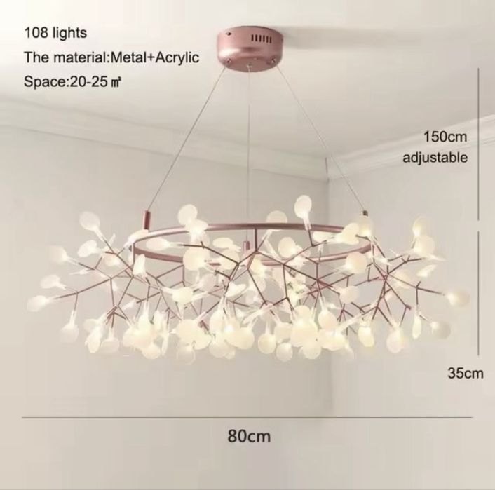 Nowoczesny Żyrandol LED Wiszący Do Salonu i Kuchni - Lampa Firefly