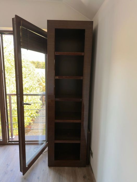 Komplet mebli biurowych biurko, biblioteczki, naturalny fornir