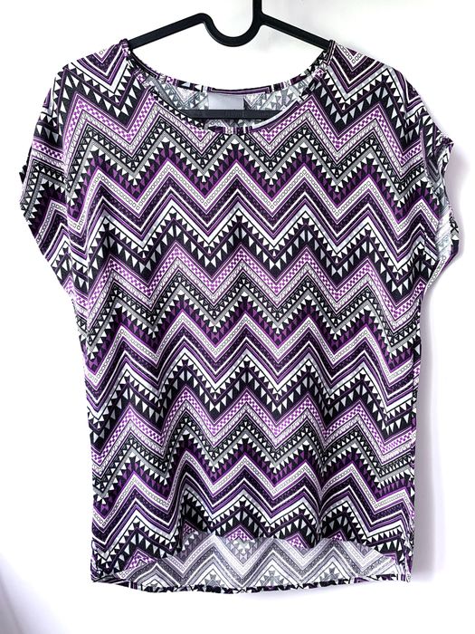 Bluzka z krótkim rękawem wzorzysta fioletowa Vero Moda 100% wiskoza