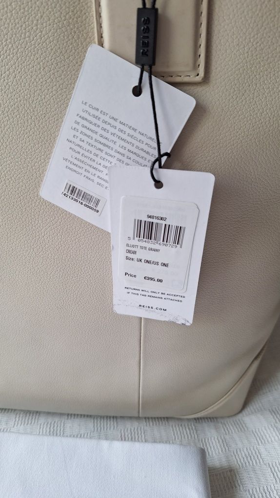 Reiss duża torebka skóra naturalna z 395 EURO