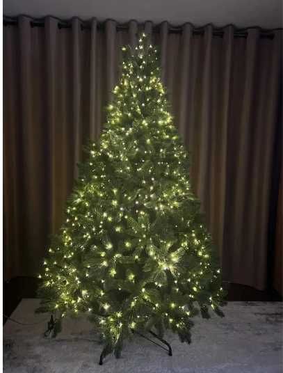 Гірлянда Мішура 50 м 1500 LED Теплий  Зел Дріт USB  або 220В 8 Режимів