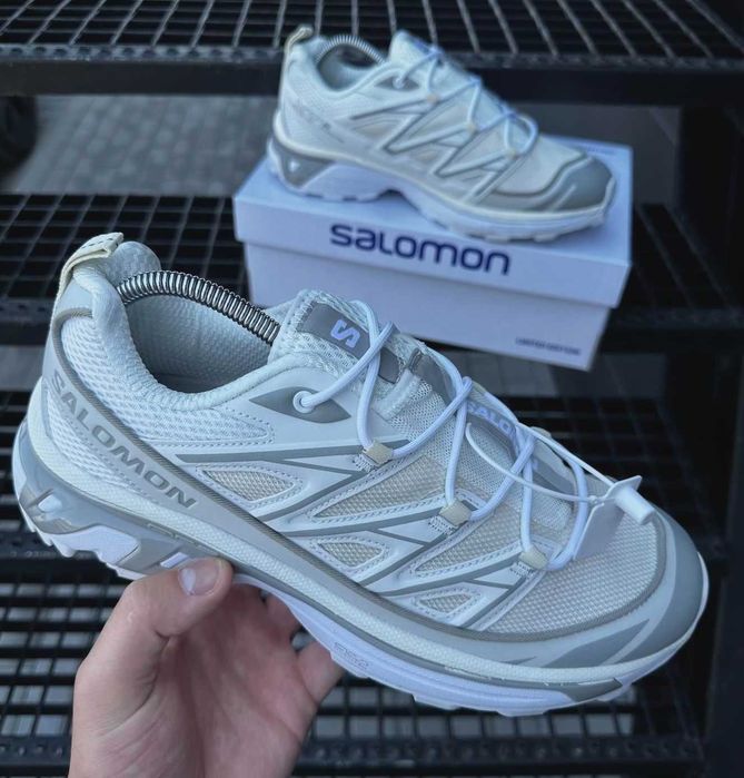 Мужские белые кроссовки Саломон сеточка Salomon