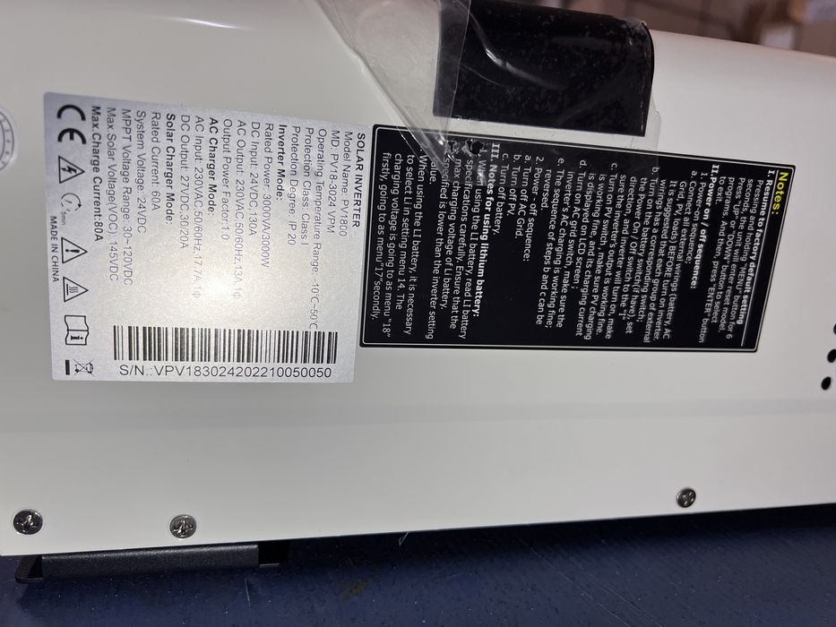 Комплект резервного живлення 3kW Must PV18 3024+2АКБ Carbon 12V 100Ah