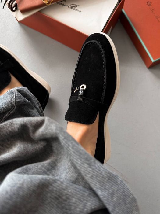 Loafery mokasyny Loro Piana black