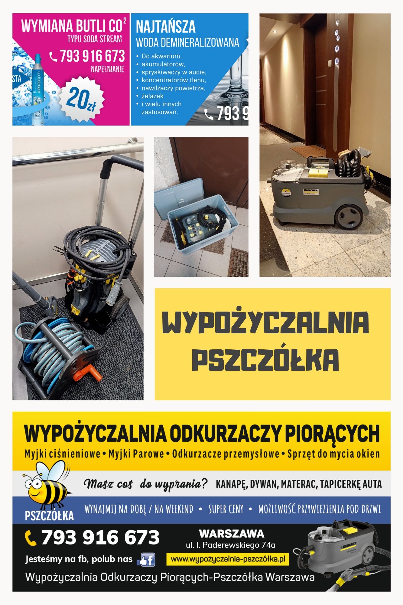 Wypożyczalnia Odkurzaczy Piorących Cała Warszawa