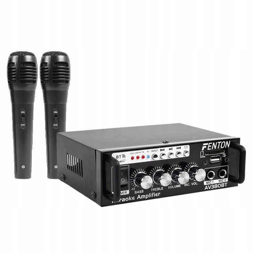 Zestaw do karaoke Wzmacniacz Fenton AV380BT 80W 2x MIKROFON 2x KOLUMNA