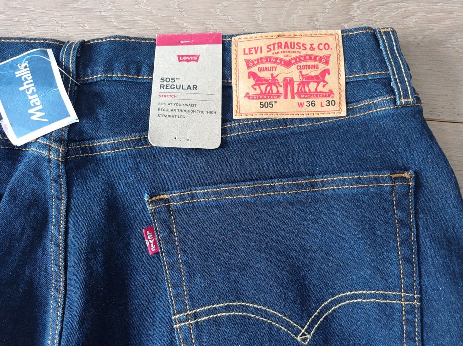 Oryginalne spodnie jeansowe Levi's Strauss 505 Regular nowe za1/3 ceny