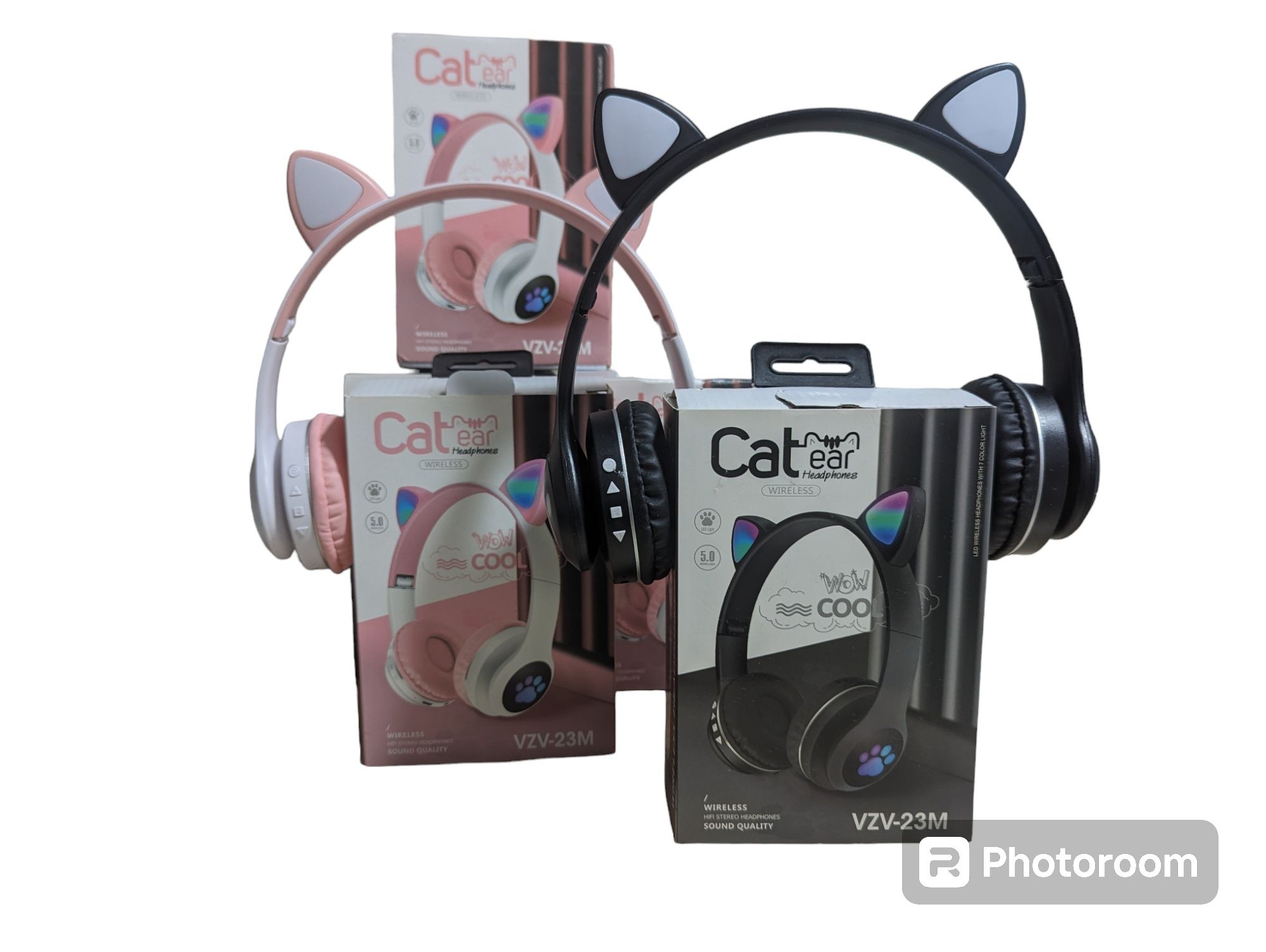 Новые Беспроводные наушники с кошачьими ушками и RGB подсветкой Cat VZ