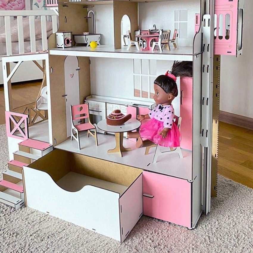 Для іграшок будиночок ляльковий рухливий ліфт лол поверх барбі меблі