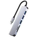 Rozgałęziacz HUB USB-C 6w1 3xUSB HDMI SD TYP-C adapter przejściówka