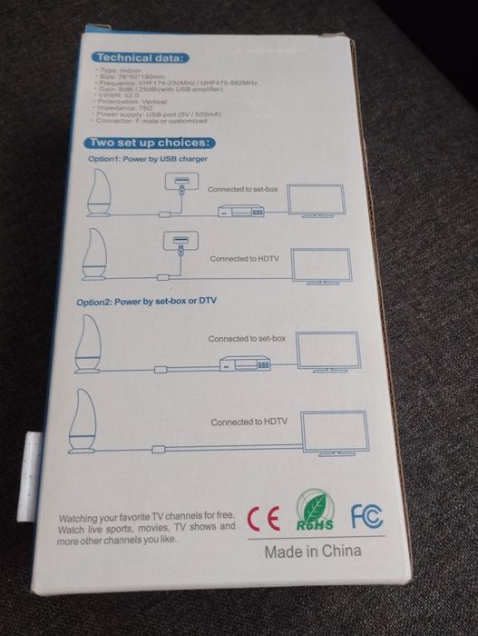 Antena telewizyjna wewnętrzna Dvb-T/Dvb-T 2
