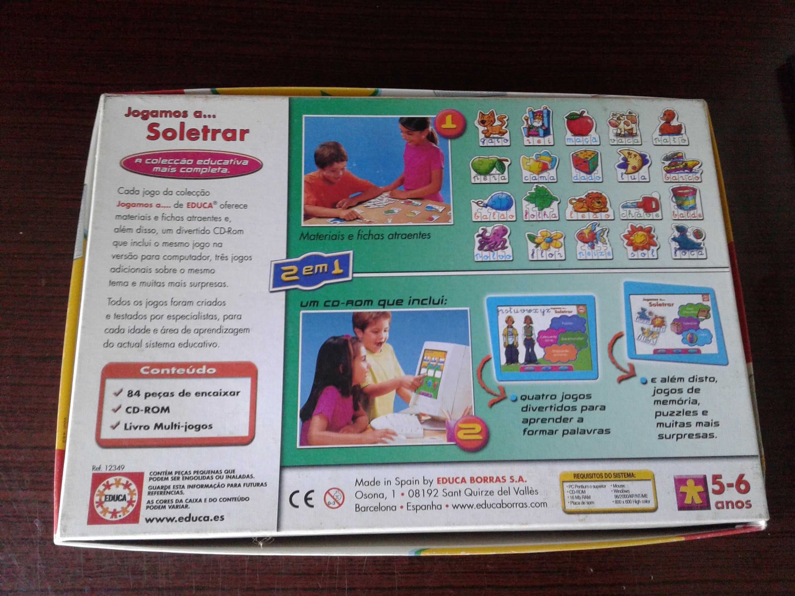 Jogo educativo "Jogando a soletrar" da marca EDUCA. como NOVO!