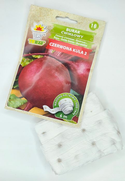 na taśmie Burak ćwikłowy CZERWONA KULA 2 - 6 m taśmy (Beta vulgaris L)