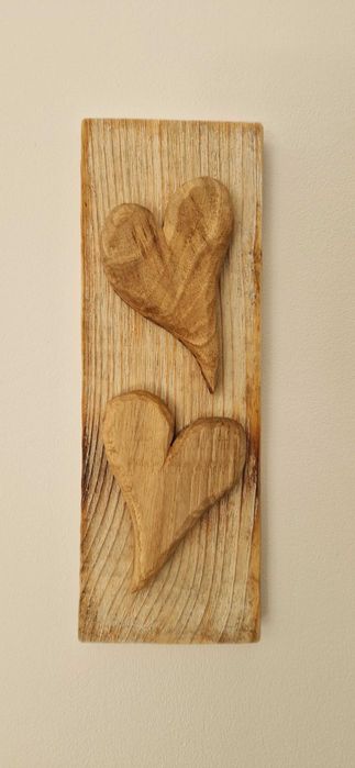 Ozdoba drewniana serca 28x10