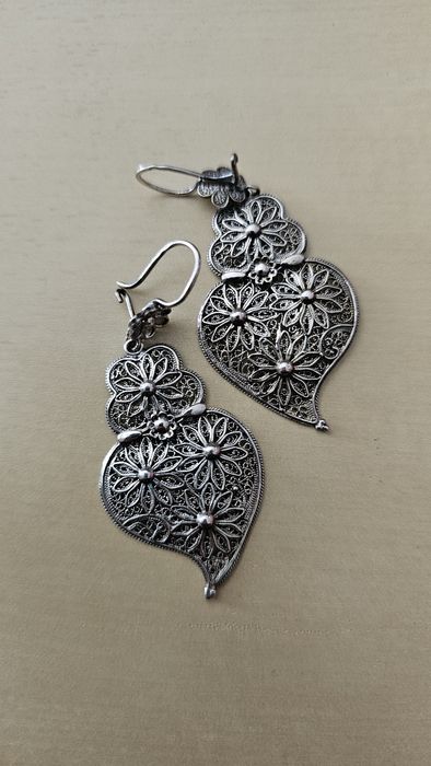 Brincos em Prata Coração de Viana