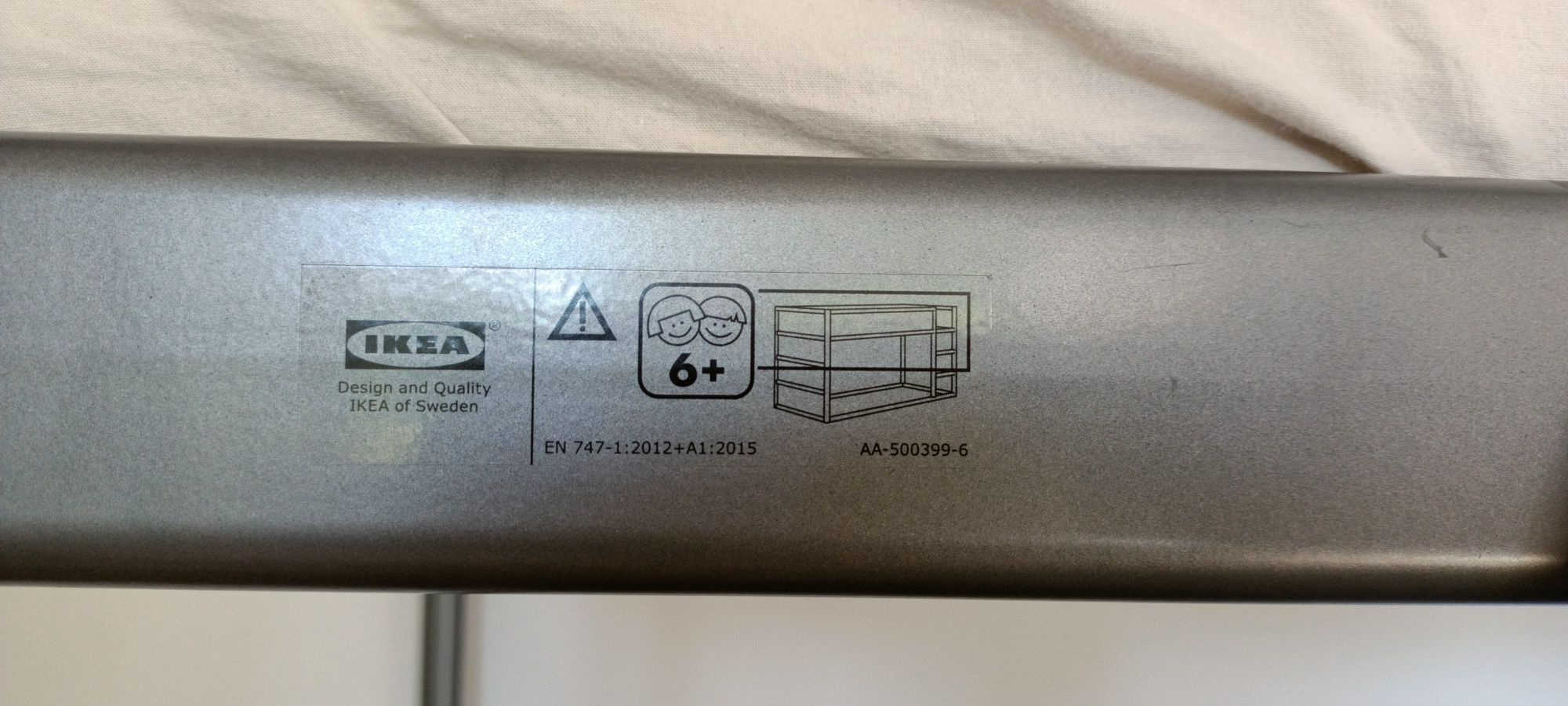 Łóżko piętrowe metalowe IKEA