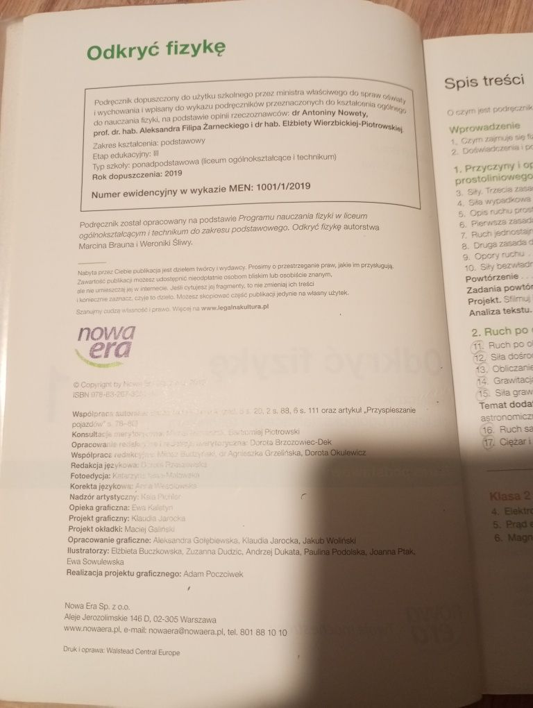 Książka ,,odkryć fizykę 1"