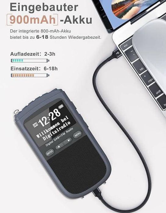 Портативне радіо DAB+/FM Radio Цифрове кишенькове радіо, Компактне рад