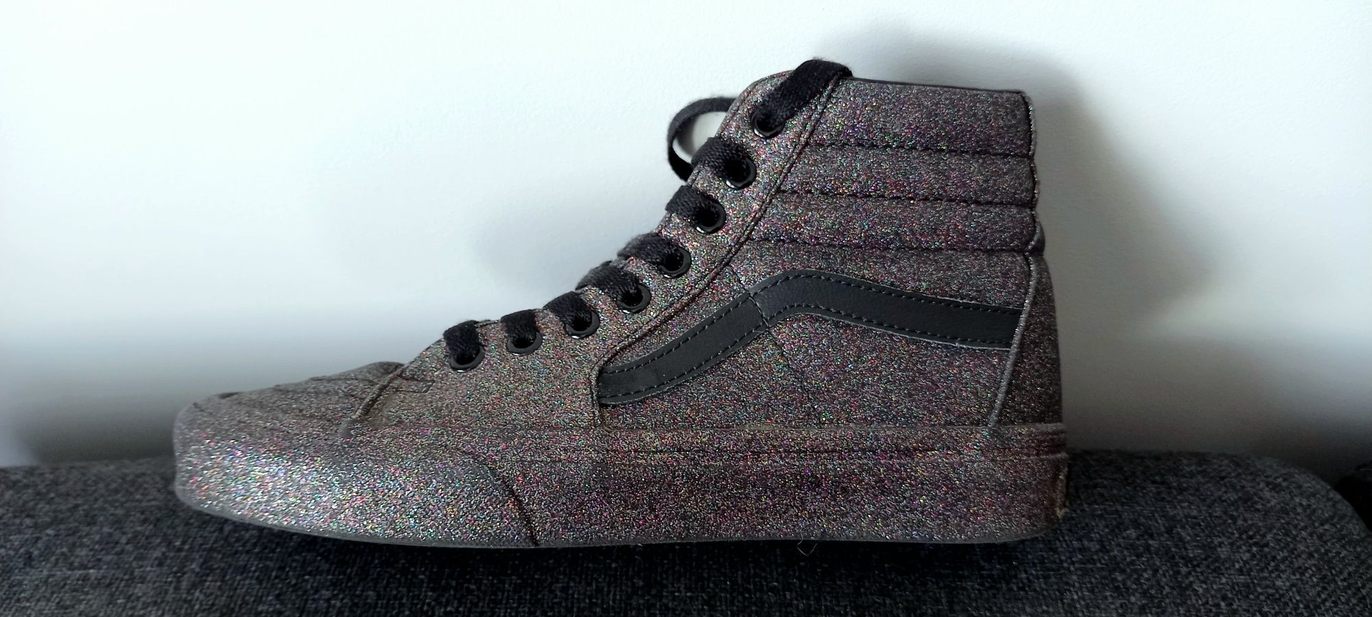 Vans Rainbow Glitter Sk8-Hi, trampki sneakersy wysokie, roz. 38