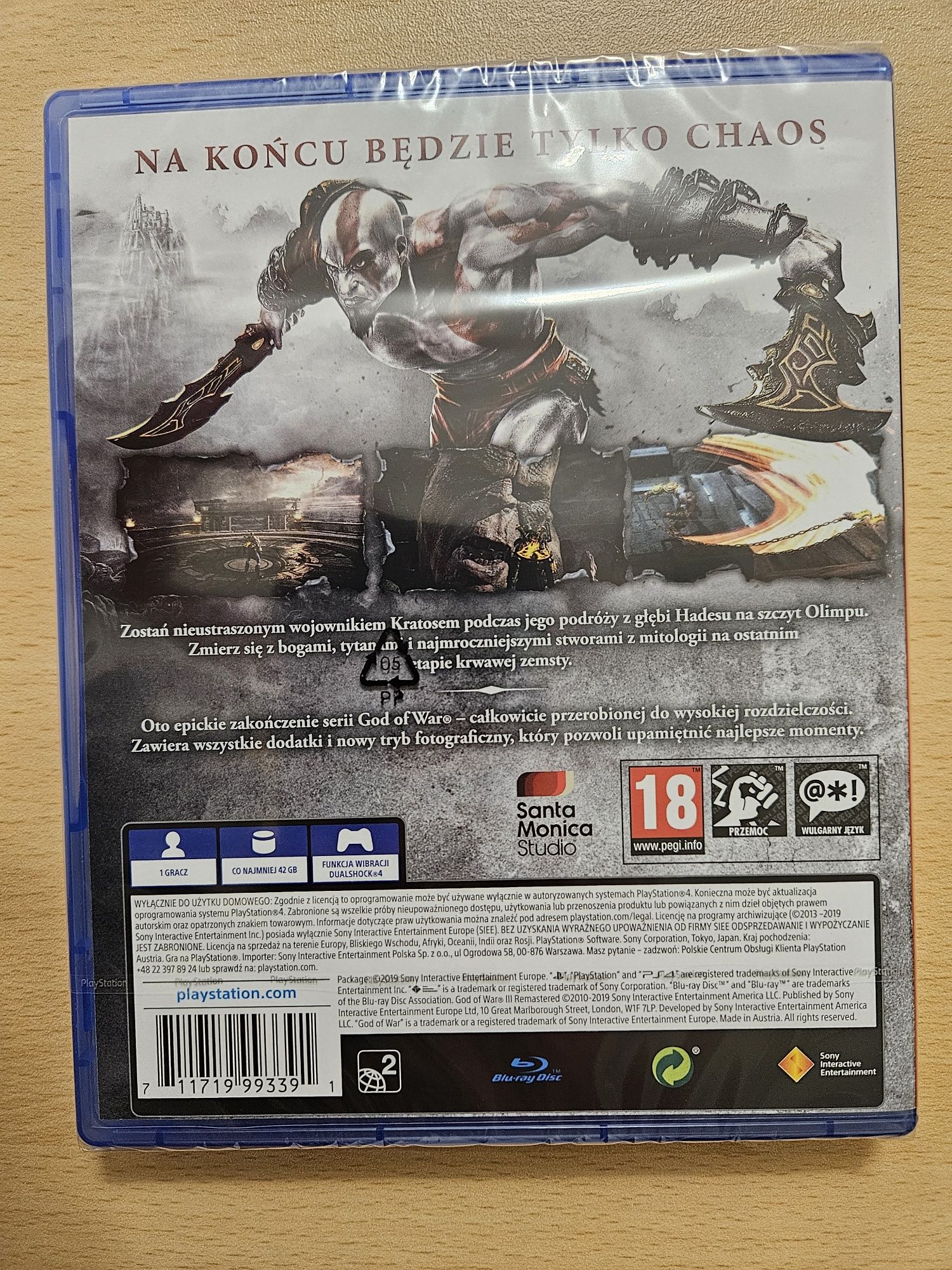 God of War 3 Remastered PS4 nowa w folii