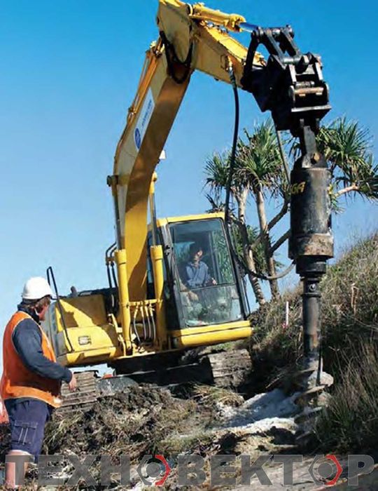 Гідробур до екскаваторів навантажувачів JCB CAT VOLVO Komatsu Hidromek