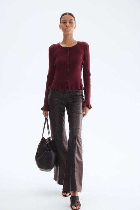 Kardigan L sweter bluzka burgund nowa kolekcja wełna PROMOCJA