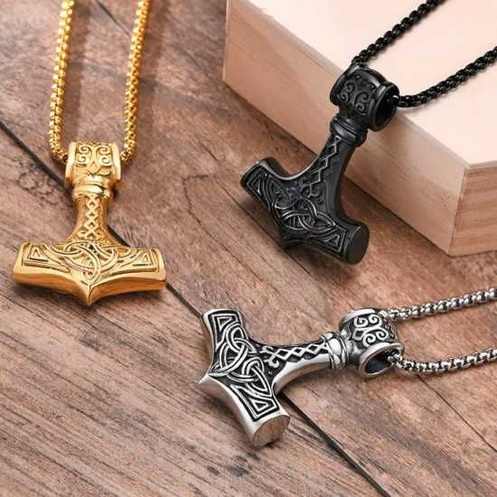 Zawieszka z Młotem Thora o wysokim połysku Wikingowie