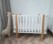 Przepiękne łóżeczko 2 w 1 kołyska Bujane 120 x 60 łóżko