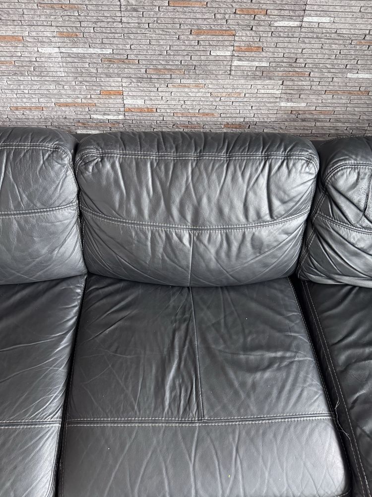 Sofa ,narożnik skorzany czarny