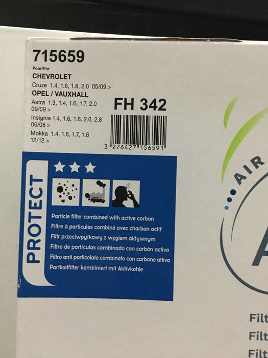 Filtro Habitáculo Carvão Ativado Valeo 715659 (FH342)