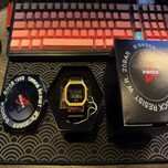 Używany Casio kwadratowy, metalowy złoty, autentyczny, funkcjonalny