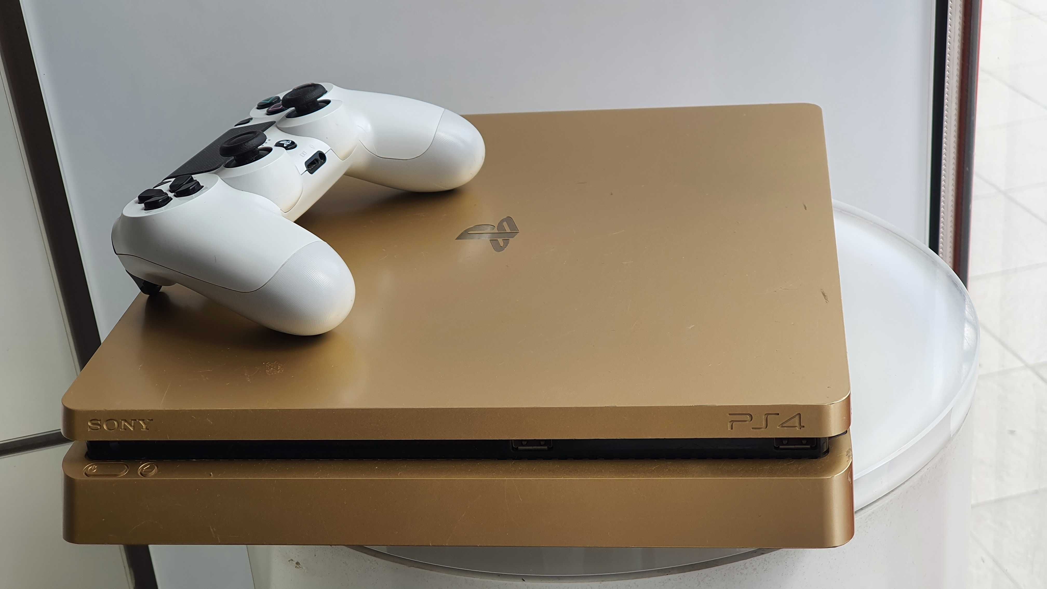 PS4 Slim: Konsola Sony Playstation 4 Slim Złota, Gwarancja,