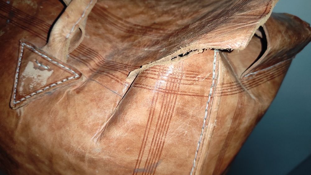 Сумка саквояж вінтажна шкіра 75*32*30 1970 років