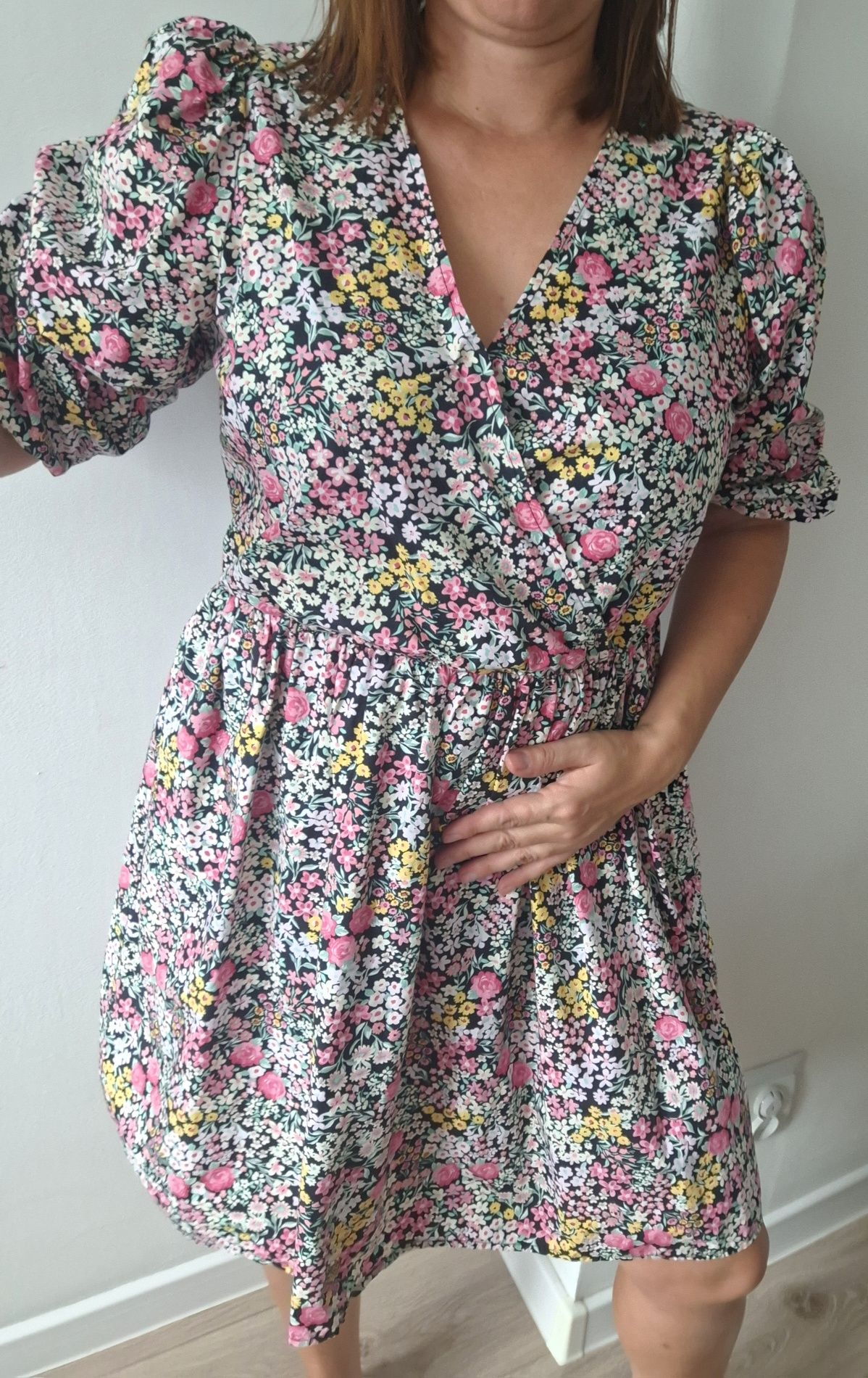 Sukienka damska bawelniana boho kwiatki f&f 38 M