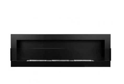 Biokominek 1200x400 czarny mat z szybą