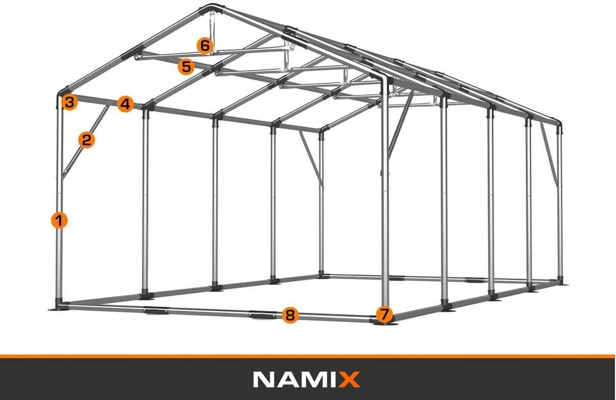 Namiot PRESTIGE 6x8-3m hala przemysłowa magazynowy CAŁOROCZNY PVC