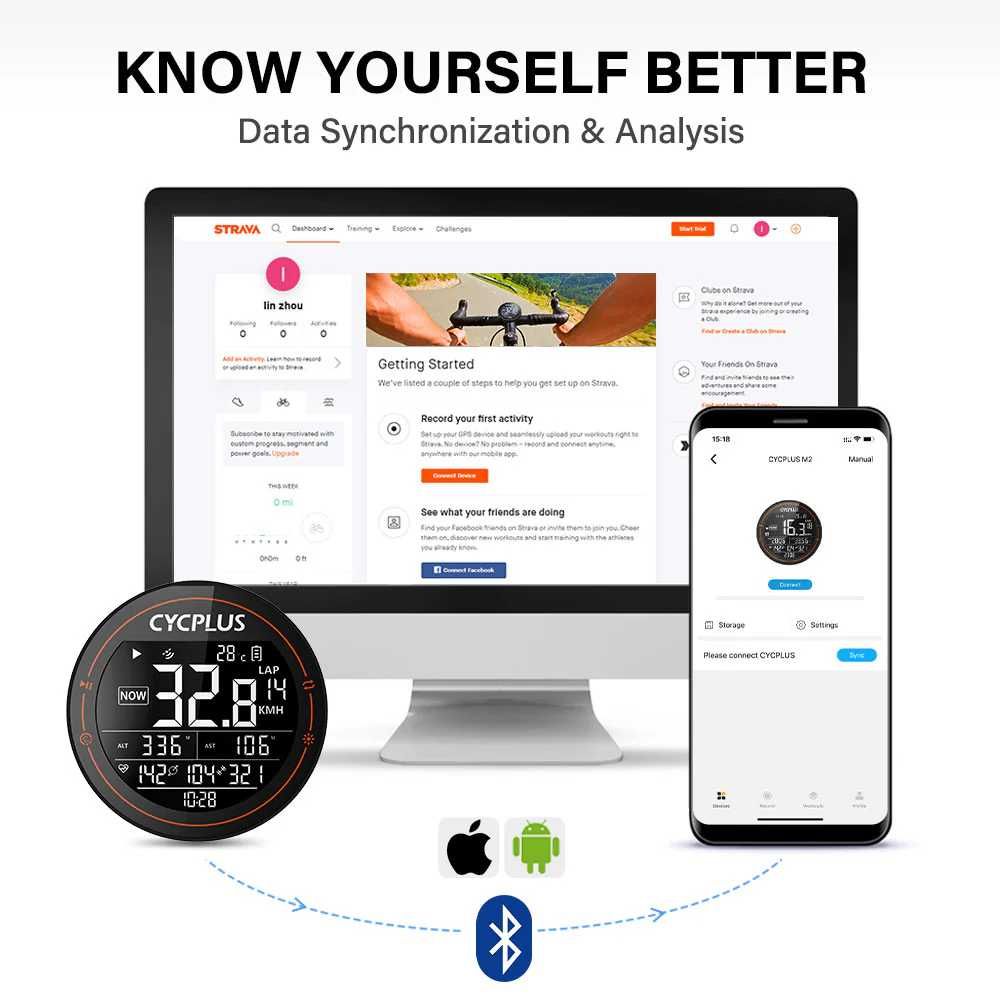 Велокомпютер GPS Cycplus M2
