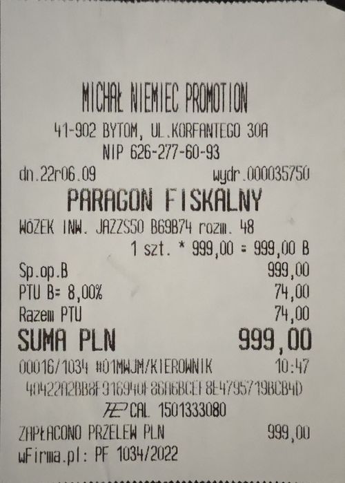 Wózek inwalidzki Vermeiren JAZZSB69