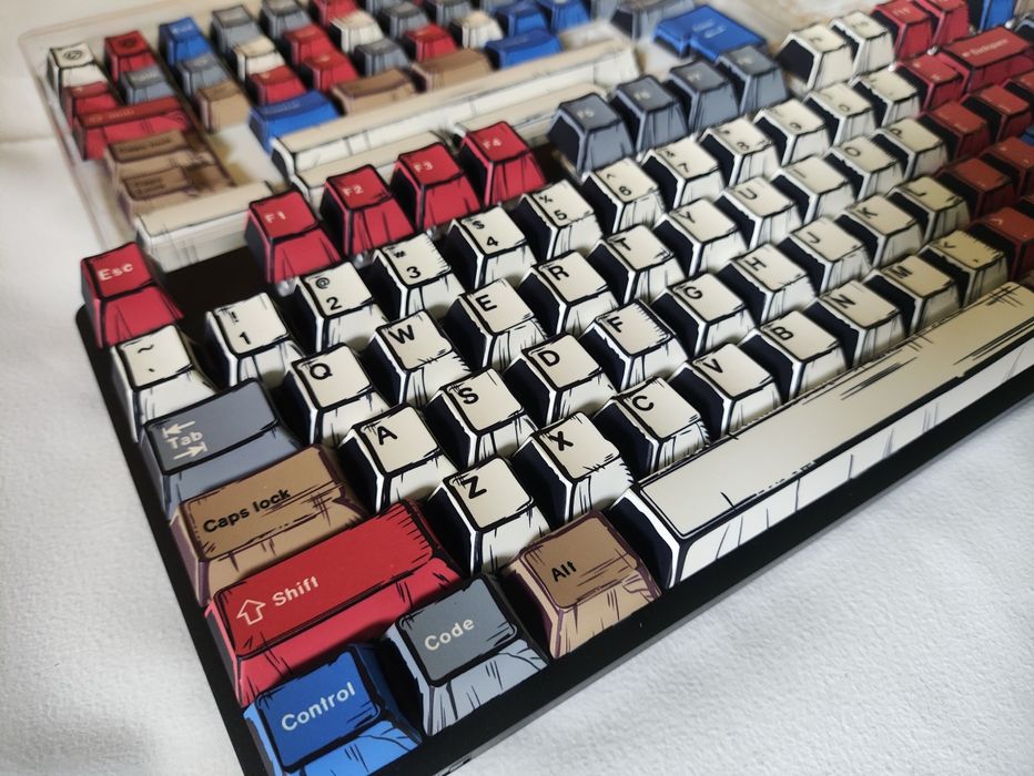 Кейкапи key caps білі манга 150 шт ISO пулер Comic PBT Split Alice