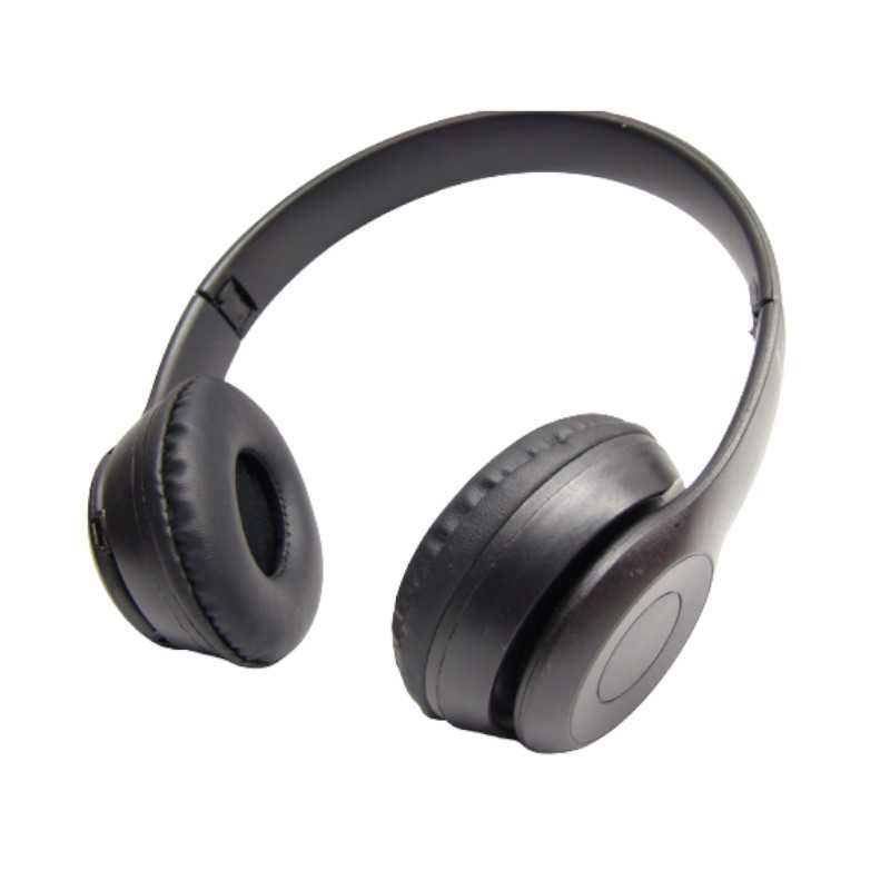 Black wireless bluetooth headset FM P47 black słuchawki bezprzewodowe