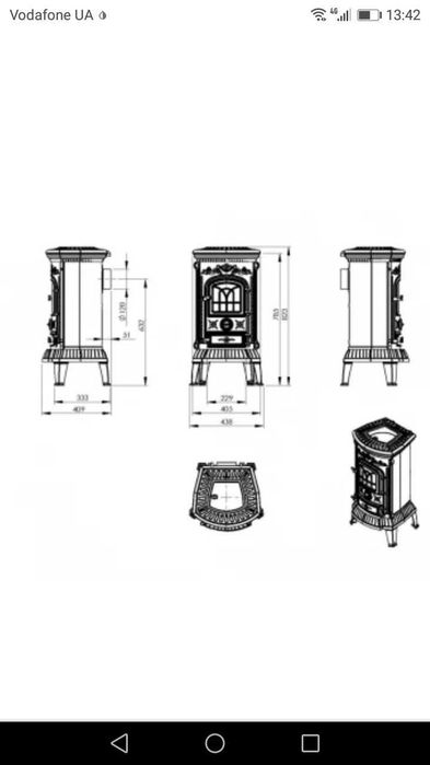 Чугунная печь - камин Польша