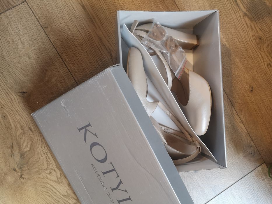 BUTY ŚLUBNE KOTYL 5909, Buty damskie, na słupku marki kotyl