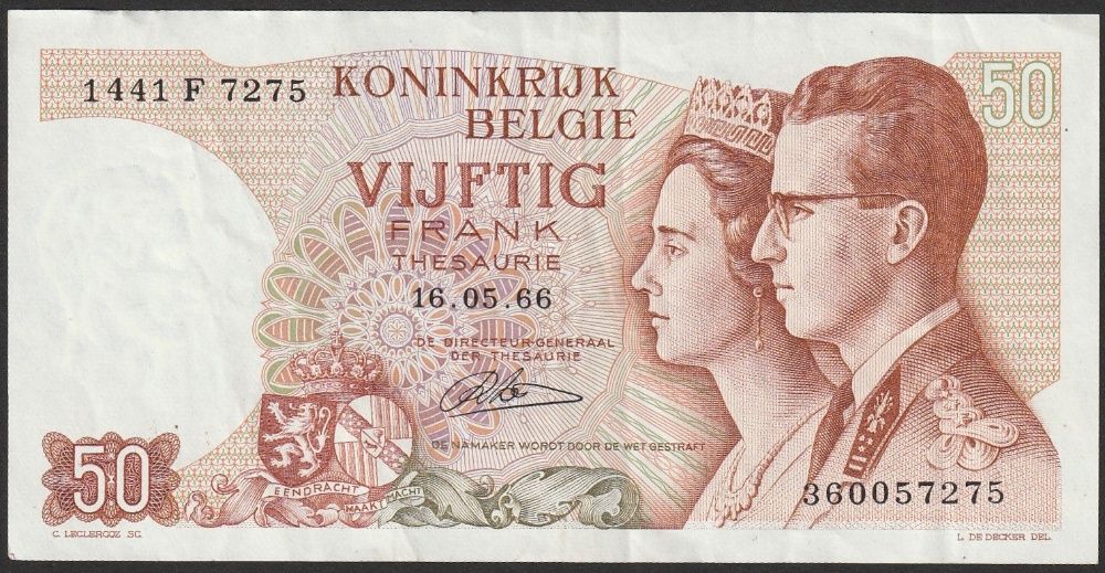 Belgia 50 franków 1966 - para krolewska