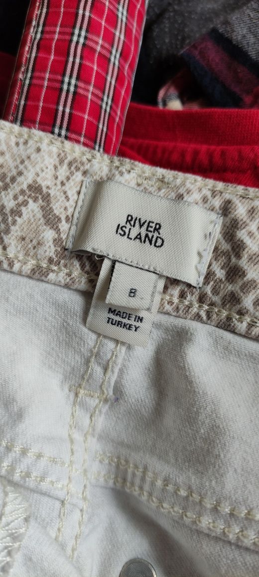 Spodnie rurki biało beżowe River Island XS 34