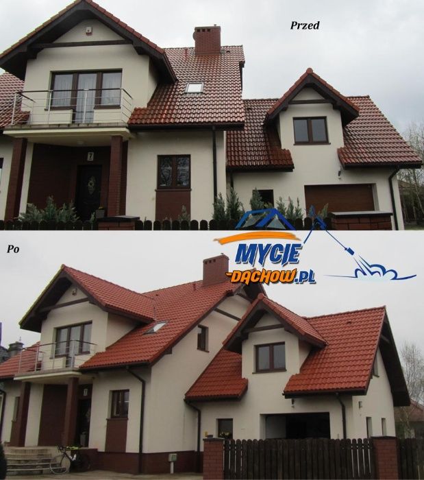 Mycie dachu. Czyszczenie elewacji kostki brukowej. #Mycie-dachow.pl