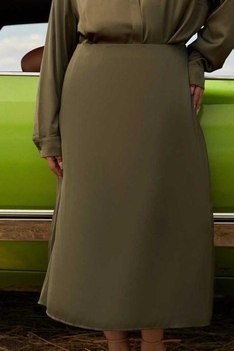 Спідниця демі трапеція штучний шовк марки Vovk великого розміру